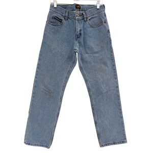 Vintage Lee Jeans 30x29 Regular Fit Straight Leg Light Wash Zip Fly Basic Casual